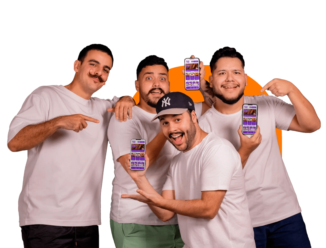 Pessoas felizes com pratos
